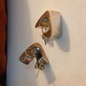 Fat Abstract Hoops 925 Sterling Silver Vintage